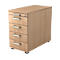 Caisson fixe TARVIS, 1 tiroir-plumier, verrouillable, 4 tiroirs, l. 428 x P 800 x H 720-760 mm, coloris chêne