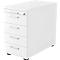 Caisson fixe ULM, 4 tiroirs, l. 428 x P 800 x H 720-760 mm, blanc/blanc