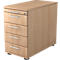 Caisson fixe ULM, 4 tiroirs, l. 428 x P 800 x H 720-760 mm, coloris chêne