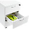 Caisson mobile 333, 3 tiroirs, verrouillables, poignées métalliques, 4 roulettes doubles pivotantes, L 404 x P 500 x H 590 mm, blanc