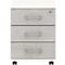 Caisson mobile 333 TEMPIO, en bois, 3 tiroirs (1 avec serrure), L 430 x P 500 x H 550 mm, blanc/béton