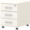 Caisson mobile 333 TEMPIO, en bois, 3 tiroirs (1 avec serrure), L 430 x P 500 x H 550 mm, blanc/blanc