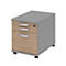 Caisson mobile BARI, tiroir à dossiers suspendus, tiroir plumier, 1 tiroir, l. 432 x P 577 x H 538 mm, coloris chêne/gris moyen