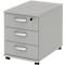 Caisson mobile BARI, tiroir-plumier, 3 tiroirs, verrouillable, l. 427 x P 600 x H 544 mm, gris clair/gris clair/alu