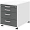 Caisson mobile BARI, tiroir plumier, 3 tiroirs, verrouillable, l. 432 x P 577 x H 538 mm, blanc/anthracite