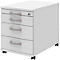 Caisson mobile BARI, tiroir plumier, 3 tiroirs, verrouillable, l. 432 x P 577 x H 538 mm, blanc