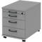 Caisson mobile BARI, tiroir plumier, 3 tiroirs, verrouillable, l. 432 x P 577 x H 538 mm, gris moyen/gris moyen