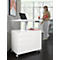 Caisson mobile d'extension SOLUS PLAY, 4 tiroirs, 1 porte battante, l. 800 x P 500 x H 720 - 1080 mm, blanc