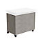 Caisson mobile d'extension SOLUS PLAY, 4 tiroirs, 1 porte battante, l. 800 x P 500 x H 720 - 1080 mm, ceramic grey