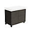 Caisson mobile d'extension SOLUS PLAY, 4 tiroirs, 1 porte battante, l. 800 x P 500 x H 720 - 1080 mm, chêne de tourbière