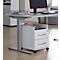 Caisson mobile, idéal pour le bureau à domicile, 2 tiroirs avec poignées, compartiment de rangement, verrouillage central, 2 clés d'inclinaison incluses, L 409 x P 459 x H 507 mm, blanc