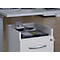 Caisson mobile, idéal pour le bureau à domicile, 2 tiroirs avec poignées, compartiment de rangement, verrouillage central, 2 clés d'inclinaison incluses, L 409 x P 459 x H 507 mm, blanc