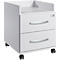 Caisson mobile, idéal pour le bureau à domicile, 2 tiroirs avec poignées, compartiment de rangement, verrouillage central, 2 clés d'inclinaison incluses, L 409 x P 459 x H 507 mm, blanc