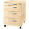 Caisson mobile LOGIN - 3 tiroirs et 1 tiroir à ustensiles - L 432 x P 580 x H 595 mm - verrouillage central - décor érable - notre marque Schäfer Shop Select 