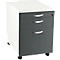 Caisson mobile NEVADA, l. 430 x P 600 x H 600 mm, blanc/gris foncé 