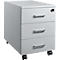 Caisson mobile Schäfer Shop Pure 333, 3 tiroirs, verrouillables, poignées métalliques, tôle d'acier thermolaquée, L 420 x P 600 x H 570 mm, gris clair