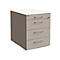Caisson mobile SOLUS PLAY, 1 + 3 tiroirs, avec poignée, l. 430 x P 600 x H 562 mm, gris pierre