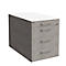 Caisson mobile SOLUS PLAY, 1 + 3 tiroirs, avec poignée, l. 430 x P 777 x H 562 mm, ceramic grey