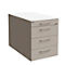 Caisson mobile SOLUS PLAY, 1 + 3 tiroirs, avec poignée, l. 430 x P 777 x H 562 mm, gris pierre