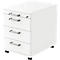 Caisson mobile TARVIS, 1 tiroir-plumier, verrouillable, 3 tiroirs, l. 428 x P 580 x H 590 mm, blanc