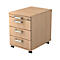 Caisson mobile TARVIS, 1 tiroir-plumier, verrouillable, 3 tiroirs, l. 428 x P 580 x H 590 mm, coloris chêne