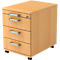 Caisson mobile TARVIS, 1 tiroir-plumier, verrouillable, 3 tiroirs, l. 428 x P 580 x H 590 mm, coloris hêtre