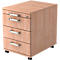 Caisson mobile TARVIS, 1 tiroir-plumier, verrouillable, 3 tiroirs, l. 428 x P 580 x H 590 mm, coloris noyer