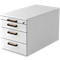 Caisson mobile TOPAS LINE, 3 tiroirs, 1 tiroir-plumier, verrouillable, blanc/blanc, P 800 mm