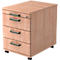 Caisson mobile TOPAS LINE, 3 tiroirs, 1 tiroir-plumier, verrouillable, coloris noyer/coloris noyer, P 580 mm