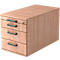 Caisson mobile TOPAS LINE, 3 tiroirs, 1 tiroir-plumier, verrouillable, coloris noyer/coloris noyer, P 800 mm