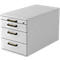 Caisson mobile TOPAS LINE, 3 tiroirs, 1 tiroir-plumier, verrouillable, gris clair/gris clair, P 800 mm