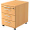 Caisson mobile ULM , 3 tiroirs, 1 tiroir-plumier, l. 428 x P 553 x H 590 mm, coloris hêtre