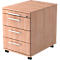 Caisson mobile ULM à 3 tiroirs, 1 tiroir-plumier, l. 428 x P 553 x H 590 mm, coloris noyer