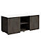 Caisson multi-usage SOLUS PLAY, 2 portes coulissantes, 2 compartiments ouverts, sans poignée, l. 1350 x P 523 x H 583 mm, chêne de tourbière