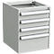 Caisson pour tables de travail, fermeture centrale, avec protection ESD, L 450 x P 520 mm, 3 tiroirs