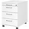 Caisson roulant 1233 Breno, 3 tiroirs &amp; 1 tiroir à ustensiles, verrouillable, L 428 x P 580 x H 590 mm, blanc