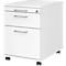 Caisson roulant 126 Breno, 1 tiroir, 1 tirette-plumier &amp; 1 tiroir pour dossiers suspendus, verrouillable, L 428 x P 580 x H 590 mm, blanc