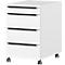 Caisson roulant, 4 tiroirs avec compartiment pour ustensiles, L 420 x P 600 x H 630 mm, blanc