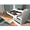 Caisson roulant, 4 tiroirs avec compartiment pour ustensiles, L 420 x P 600 x H 630 mm, blanc