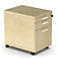 Caisson roulant BEXXSTAR, 1 tirette-plumier verrouillable, 1 tiroir &amp; 1 tiroir HR, L 430 x P 600 x H 600 mm, décor érable
