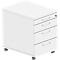 Caisson roulant BEXXSTAR, 1 tirette-plumier verrouillable &amp; 3 tiroirs, L 430 x P 600 x H 600 mm, blanc