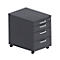 Caisson roulant BEXXSTAR, 1 tirette-plumier verrouillable &amp; 3 tiroirs, L 430 x P 800 x H 600 mm, noir
