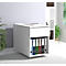 Caisson roulant Dalosa, 1 tiroir sans poignée &amp; 1 compartiment, L 390 x P 700 x H 550 mm, bois, blanc