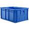 Caja apilable serie 14/6-1, de PP, con empuñadura empotrada, capacidad 71 l, azul