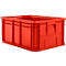 Caja apilable serie 14/6-1, de PP, con empuñadura empotrada, capacidad 71 l, rojo