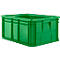 Caja apilable serie 14/6-1, de PP, con empuñadura empotrada, capacidad 71 l, verde