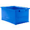 Caja apilable serie 14/6-230, de polipropileno, con empuñadura empotrada, capacidad 26 l, azul