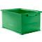 Caja apilable serie 14/6-230, de polipropileno, con empuñadura empotrada, capacidad 26 l, verde