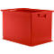 Caja apilable serie 14/6-2Z, de polipropileno, con asa empotrada, capacidad 33 L, roja