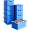 Caja apilable SSI Schäfer 14/6-2, cerrada, polipropileno, L 465 x A 314 x H 198 mm, 21 l, azul, 10 piezas 